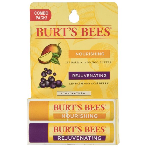 Burt's Bees Lip Balm Twin Pack Mango Butter Acai Berry - 0.3 oz