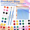CACASO Mini Acrylic Paint Set,12 Set Washable Filled Paint Sets in 8 Colors,Acrylic Paint Strips with 23 Paint Brushes,for Art Craft Home Birthday Party Favors