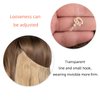 SHDanrtsey 21inch halo hair extension Adjustable Size 4 Secure Clips Invisible Wire Hair Extensions with Transparent Headband Wire hair Chocolate Brown Long Wavy halo extensions（6A#）