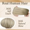 Sunny Ombre Clip in Hair Extensions Real Human Hair Clip in Remy Hair Extensions Ash Blonde Ombre Sunkissed Blonde Remy Clip in Human Hair Extensions Double Weft 120g 7pcs 18inch