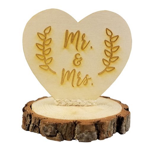 Rustic Wood Mr. & Mrs. Wedding Cake Topper