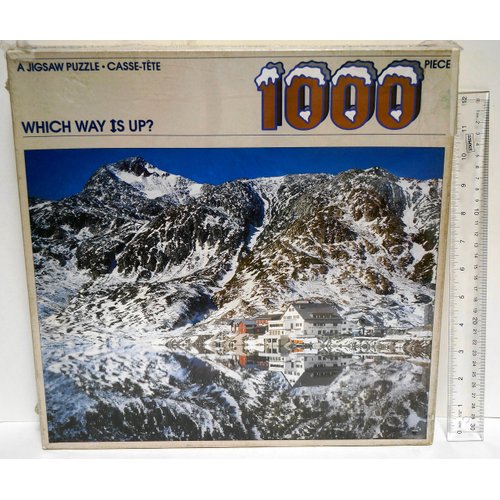 Which Way is Up? 1000 Piece Puzzle Featuring the Picturesque Hotel Grimsel Passhöhe, Switzerland in the Alps