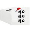 100 PCS Christmas HoHoHo Cocktail Napkins 3-Ply Santa Hat Paper Napkins Disposable Christmas Funny Paper Napkins for Xmas Winter Holiday Dinner Party Supplies, 5 x 5 inch