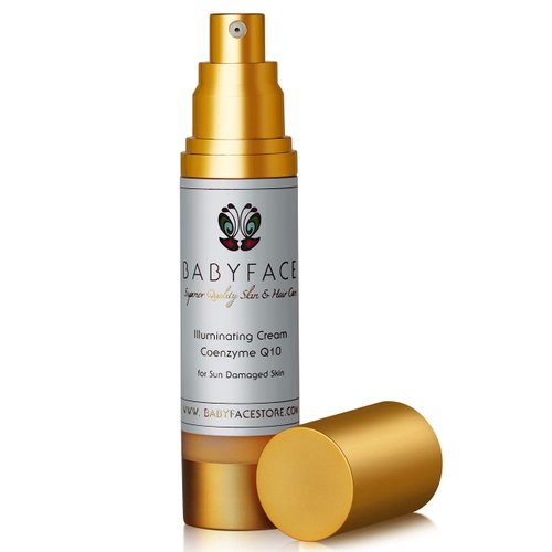 Babyface Co-Q10 ILLUMINATING CREAM Coenzyme Q-10 + Vitamin C, EGF & Matrixyl 3000 - Sun Damage Repair, Aging Skin, 1.8 oz.