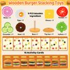 Jumlys Montessori Toys for 2, 3, 4, 5, Year Old, Wooden Burger Stacking Toys, Fine Motor Toys for Kids Boys Girls, Ideal Preschool Educational and Learning Toys, Perfect Christmas Birthday Gifts