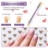 4 Pieces Sponge Nail Brush Picking Dotting Gradient Pen Brush Double Head Nail Brush Acrylic Nail Painting Brush with 16 Pieces Replacement Head for Nail Art Manicure (White, Green, Purple, Blue)
