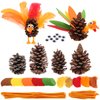 Thanksgiving Pinecone Turkey Craft Kit Fall DIY Turkey Sets DIY Thanksgiving Crafts for Kids Teens Adults Thankful Dinner Party Activity Supplies, Classroom Project, Table Centerpiece Decorations