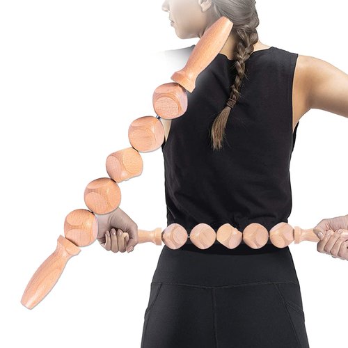Krisler Wood Therapy Massage Tools, Wood Maderotherapy Lymphatic Drainage Massager,Upgraded Anti Cellulite Massage Roller,Full Body Muscle Pain Relief(15.7 inches)