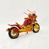 kencunay Handcrafted Aluminum Wire Motorcycle Model, Red and Yellow, Exquisite Design, Desk Decor