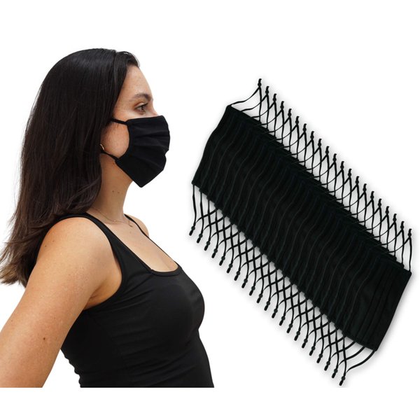 Simlu 50 Pack Unisex Reusable Pleated Face Mask with Adjustable Elastic, 2 Layer, Washable Nose Wire
