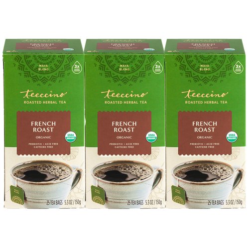 Teeccino French Roast Herbal Tea - Rich &amp; Roasted Herbal Tea That’s Caffeine Free &amp; Prebiotic for...