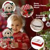 Christmas Stuffed Animal Teddy Bear 2024 - Christmas Plush Gifts for Kids Baby, 8" Soft Christmas Teddy Bear Toy with Santa Hat, Festive Birthday Xmas Gifts - Merry Christmas Decorations Holiday Bear