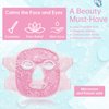 Ice Face Mask Reusable and Cold Gel Eye Mask for Puffiness/Dark Circles/Eye Bags/Dry Eyes/Headaches/Migraines/Stress Relief,Ice Pack for Eyes & Face (Pink)