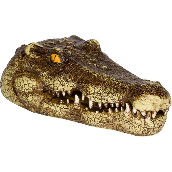 11" Fake Alligator Head Pool Float Blue Heron Decoy for Ponds, and Water Features by Trademark Innovations