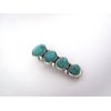 Smaller turquoise blue stone and silver metal alligator hair clip medium thin