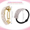 4 Pieces Rhinestone Barrette Glitter Hair Tie Metal Spring Hair Clip Crystal Ponytail Holder Headband Women Wedding Hair Accessories Birthday Mother's Day Gift for Women