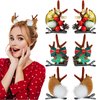 3 Pairs Christmas Hair Clips for Girls Women Cute Hair Accessories Reindeer Antlers Ears Hair Accessory with Pine Cone & Plush Ball Christmas Hair Pins for Party Favors