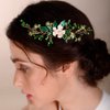 BERYUAN Green leaf Flower Hair Piece Bridal Hair Comb for Bride Bridesmaid Bride Hair Accessories Wedding Headband