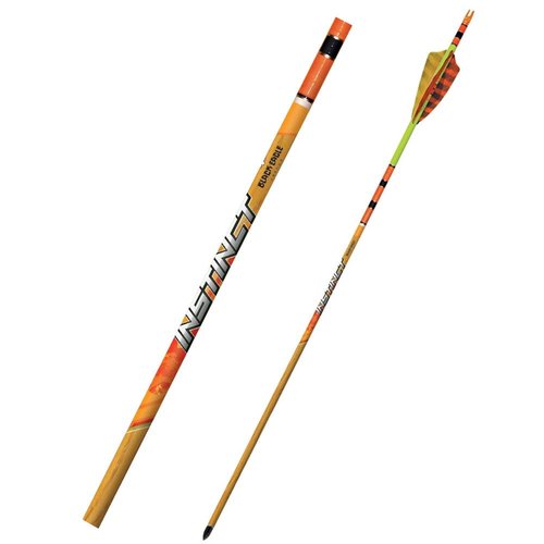 Black Eagle Instinct Micro-Diameter Traditional Crested Fletched Arrows - 6 Pack-400 Spine-.005 +/-