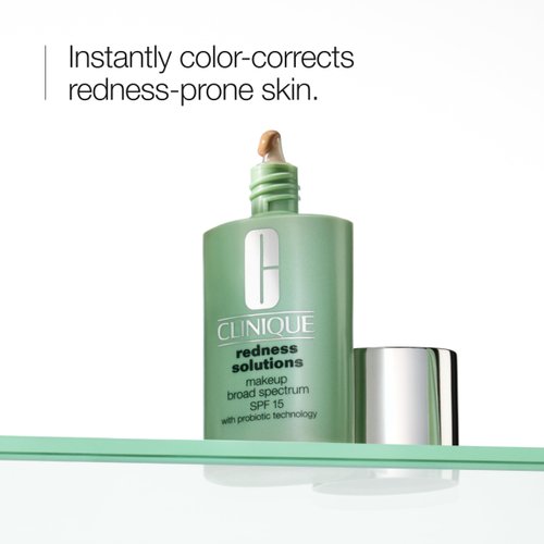 Clinique Redness Solutions Liquid Foundation Makeup Broad Spectrum SPF 15 With Probiotic Technology | Covers Redness + Appropriate For Skin With Rosacea, Calming Alabaster, 1 Fl Oz
