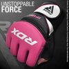 RDX MMA Gloves Grappling Sparring, Maya Hide Leather, Boxing Gloves Men Women Muay Thai Martial Arts Training, Half Finger Adjustable Mitts Wrist Support Kickboxing Cage Fighting Punching Bag Workout
