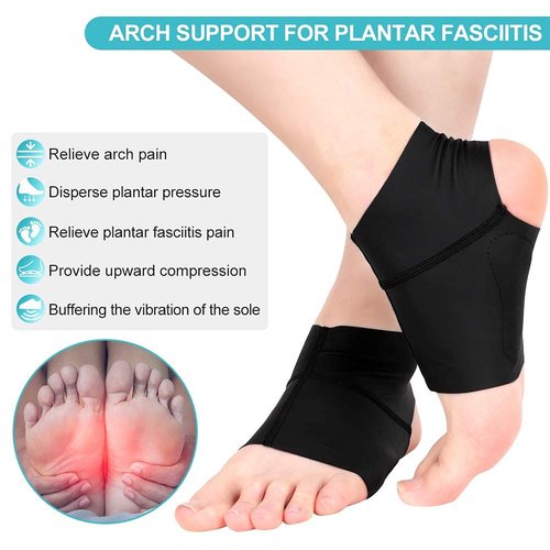 Plantar Fasciitis Arch Socks with Gel Pads, Arch Ankle Support Sleeves for Flat Feet, Compression Ankle Arch Brace Wrap for Men and Women, Heel Spurs, Flat Foot, High/Low Arch Pain Relief, 1 Pair
