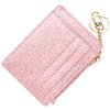 Womens Slim RFID Credit Card Holder Mini Front Pocket Wallet Coin Purse Keychain (starRosegold)