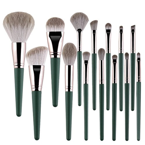 RIJAHO Makeup Brush Gift Set: 14 Professional Makeup Brush Set Senior Plant Fiber Bionic Silk Synthetic Face Kabuki Brush Set Foundation Blush Eye Shadow Brush Set