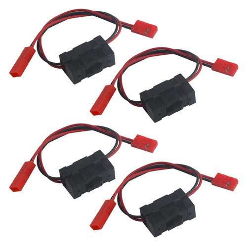 XINGYHENG 4 Pack On Off Power Switches Battery Receiver Switches with JST Connector Plug for RC Car Crawler Truck Airplane(Red)