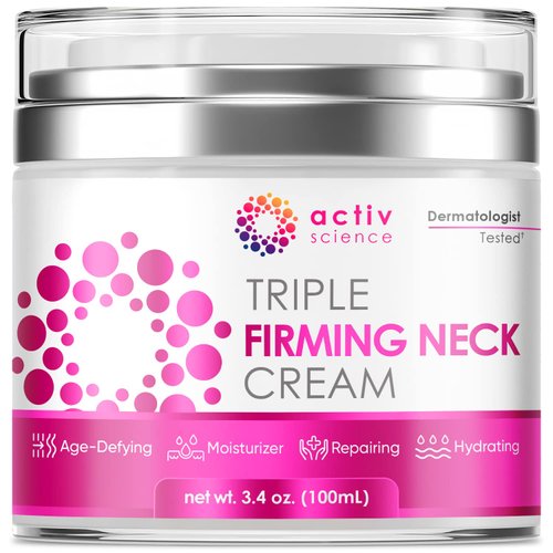 ACTIVSCIENCE Neck Firming Cream - Natural Anti-Aging Facial Moisturizer with Retinol, Collagen & Hyaluronic Acid - Day & Night Anti-Wrinkle Hydrating Face Cream - 3.4oz