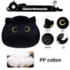 AudeRhine 10'' Cute Black Cat Plush Toys, Soft Cat Pillow Squishy Plushies, Cat Stuffed Animals Kawaii Plush Toys Home Decoration Gift for Cat Lovers Kids Boys Girls (Black, 10 Inch)