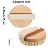 Dry Body Brush, Natural Bristle Bath Brush, ,Body Brush Lymphatic Drainage, Exfoliate, Stimulate Blood Circulation, Remove Dead Skin Toxins and Cellulite