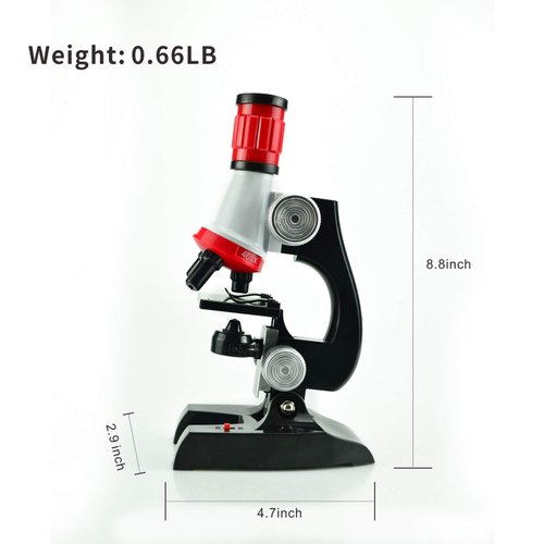 Science Kits for Kids Beginner Microscope with LED 100X 400X and 1200X-Include Sample Prepared Slides (1)