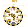 Letromp 80 Pcs Construction 4th Birthday Decorations Construction Four Years Old Disposable Paper Dinner Plates Napkins Forks Dinnerware for Dump Truck Theme Fouth Bday Party Supplies Decorations