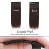 SEGO Clip in Hair Extensions Real Human Hair Short 10 Inch Hairpiece Human Hair Toppers for Women With Thinning Hair Adding Hair Volume -1 Pcs 15g Dark Brown