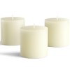 Set of 3 Pillar Candles 3" x 3" Unscented Handpoured Weddings, Home Decoration, Restaurants, Spa, Church Smokeless Cotton Wick - Ivory