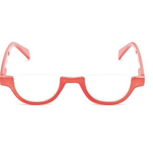 The Shay Colorful Semi-Rimless Half Reader Reading Glasses, 2.50 Red