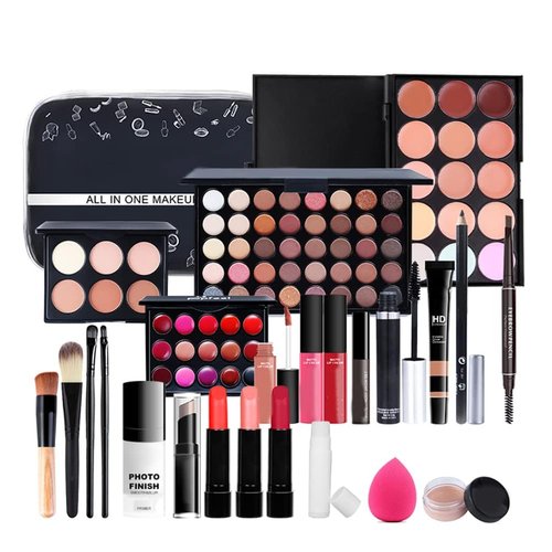 Melemando All In One Makeup Kit 27 Piece Makeup Kit for Women Full Kit, All in One Makeup Sets Include Eyebrow Eyeliner Eyeshadow Mascara Foundation Concealer Lip Gloss Lipstick Makeup Brush (MKit-03)