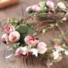 Flower Crown Headband Rose Wreath Garland Hair Bands Floral Wedding Bridal Hair Hoop Women Ladies Leaf Vine Party Decoration Headdress Headwear Christmas Handmade Headpiece Hair Accessories Pink