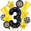 Cars Birthday Decorations, 3rd Birthday Decorations for Boys, 3 Balloon Number, Race Car Birthday Party Decorations, Race Car Balloons (3)
