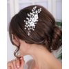Rumtock White Flower Pearl Hair Comb Sparkle Crystal Hair Accessories for Wedding Brides Bridesmaid Flower Girls Side Hair Piece