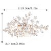 Foyte Crystal Bride Wedding Hair Comb Flower Bridal Headpieces Rhinestone Leaf Hair Pieces Pearl Hair Vines Bridesmaid Side Combs Hair Accessories for Women (gold flower)
