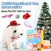 White Labrador Walking Dog Barking Dog for Child Kid Licking Puppy Talking Dog with Leash, Interactive Robot Dog Tail Wagging Singing Plush Lab Dog Stuffed Dog Pretend Dress Up Christmas Girl Boy Gift