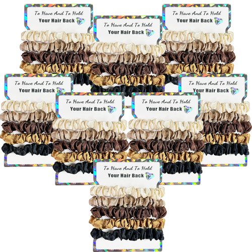 Banugo 40Pcs Bridesmaid Satin Scrunchies, Cute Bachelorette Party Favors, Bridal Party Hair Ties,...