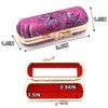 Beautyflier Lipstick Case with Mirror, Retro Lipstick Box Lip Balm Organizer Bag, Fashion Cosmetic Lipstick Travel Case, Women's Portable Lipstick Pouch Travel Cosmetic Case (Purple, Wave)