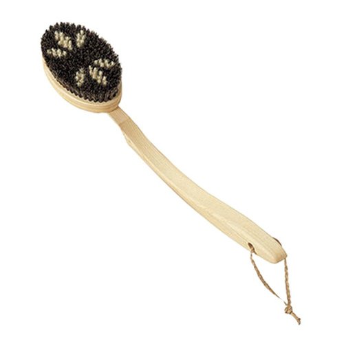Marna B583 Body Brush, Curved Pattern, Horsehair, Made in Japan, Natural Bristle, Long Handle, Bath Body Brush, Easy to Clean / Removable, Hanging Storage