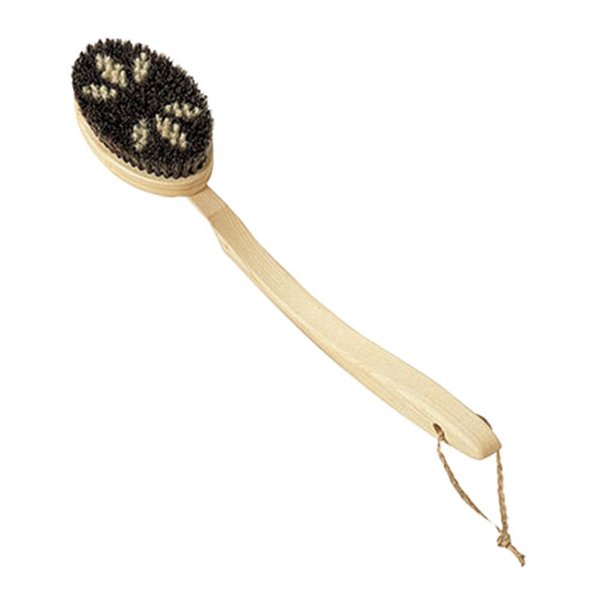 Marna B583 Body Brush, Curved Pattern, Horsehair, Made in Japan, Natural Bristle, Long Handle, Bath Body Brush, Easy to Clean / Removable, Hanging Storage