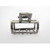 Generic Tiny small dark silver tone rectangle metal hair claw clip