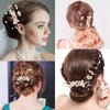 9 Pcs Wedding Pearl Hair Comb, Bridal Hair Pins U Pearl Shaped Hair Accessories Pearl Hair Clips Bobby Clips for Women Brides Bridesmaids