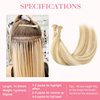 GOO GOO U Tip Hair Extensions Real Human Hair, 20inch 50g 50S, Hot Fusion U Tip Hair Extensions, Invisible Remy Hair Extensions, 18A/613A Dark Blonde Highlighted Bleach Blonde